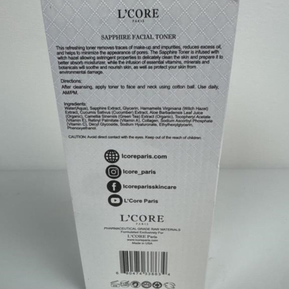 L'CORE PARIS, Sapphire Facial Toner. NWT - Picture 2 of 2